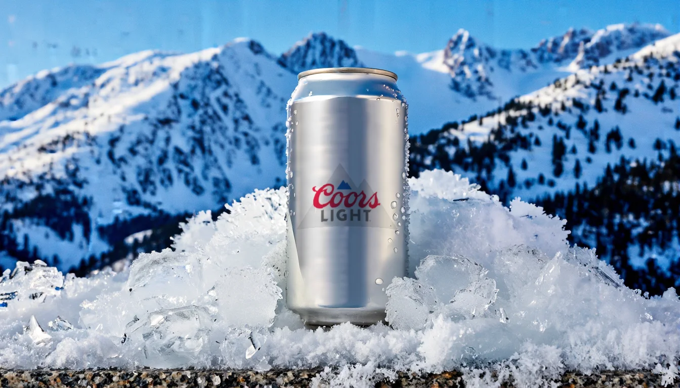 Coors Light can in ice in the Colorado mountains, MBC Group creative