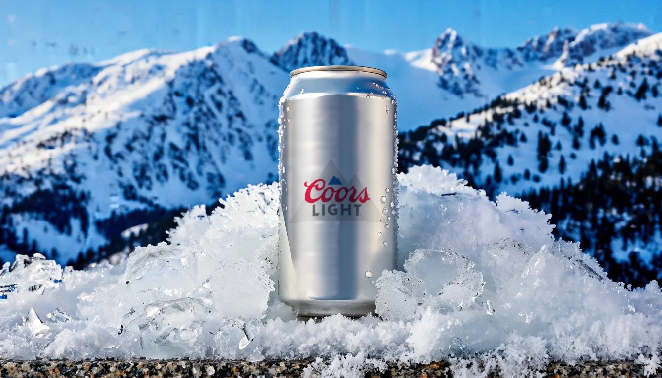 Coors Light can in ice in the Colorado mountains, MBC Group creative