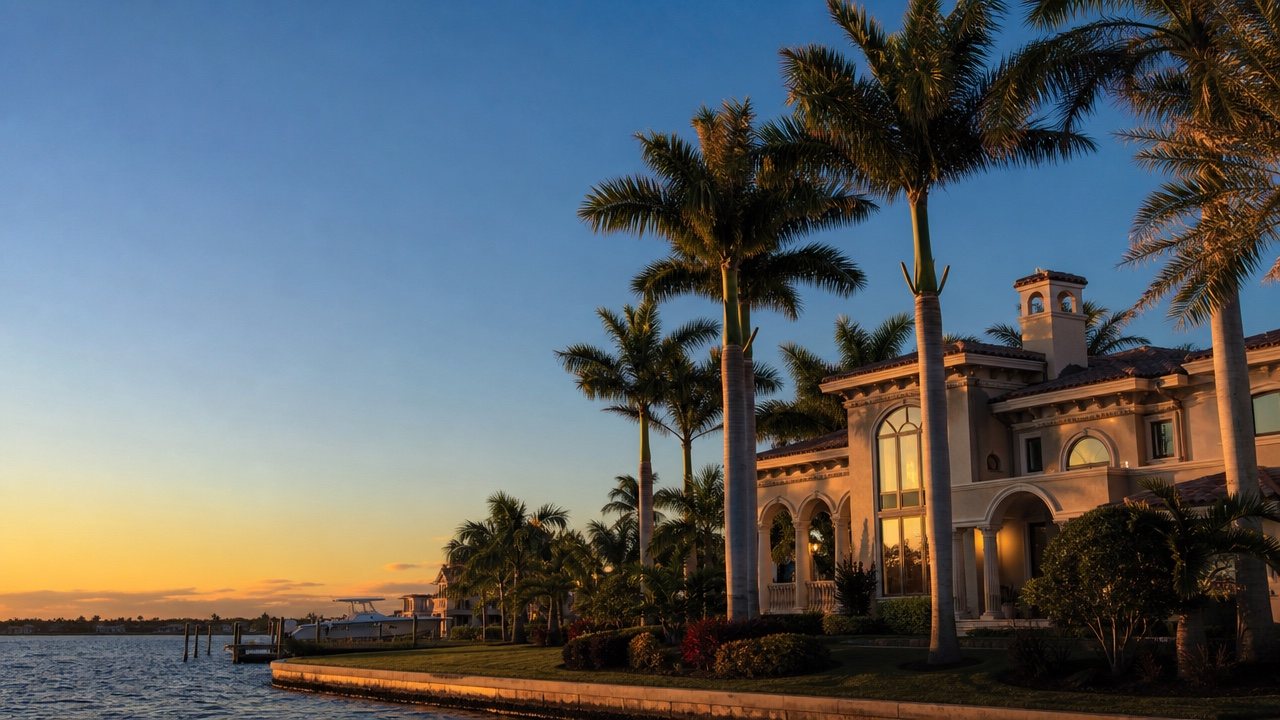 A Tampa waterfront home at sunset, MBC Group photography for Estevez Realtor
