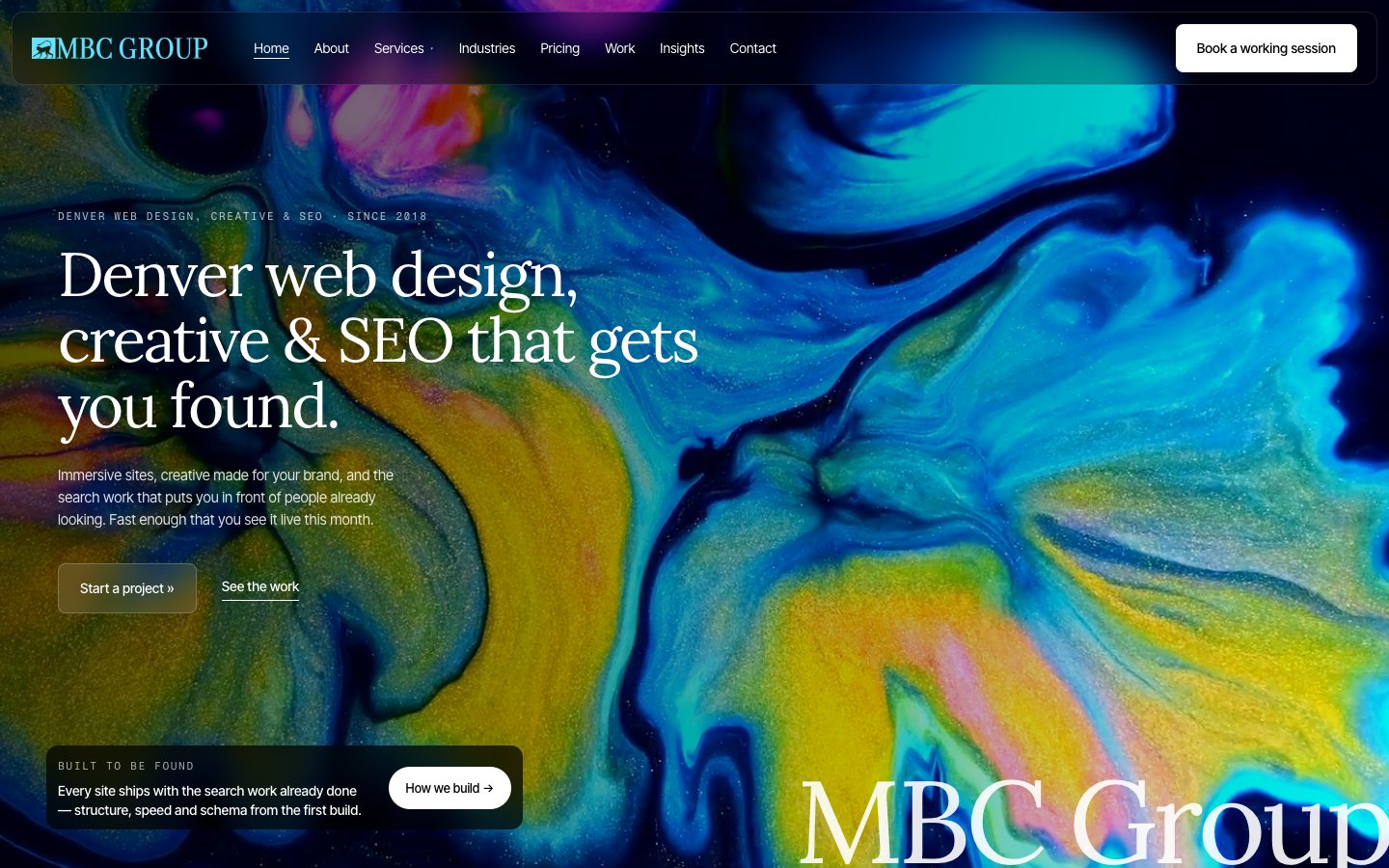 mbcgroup.ai homepage, built by MBC Group