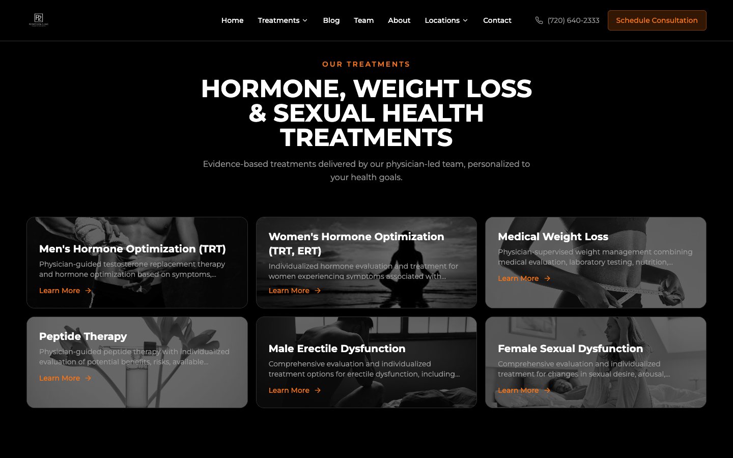 r2medicalclinic.com: Every treatment gets its own page, written for search and AI answers